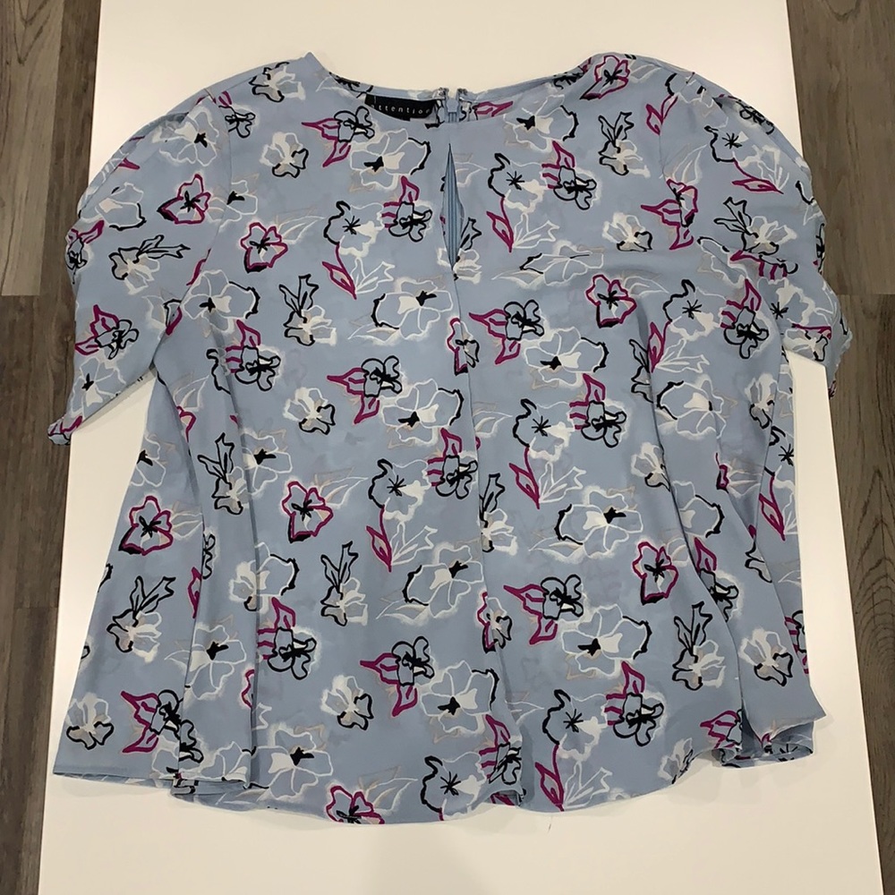 Blue flowery blouse